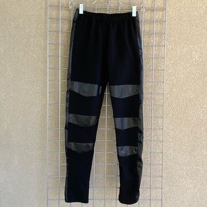 Faux Leather Detail Pull On Jogger Active Pants